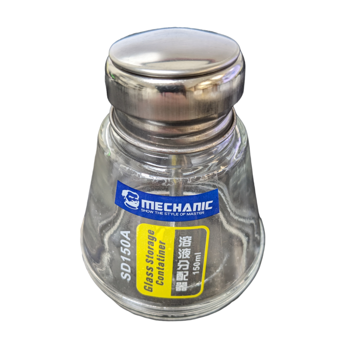 MECHANIC Glass Alcohol Bottle Corrosion Protection Antioxidant Storage Liquid Dispenser Bottles Press, 150 ml